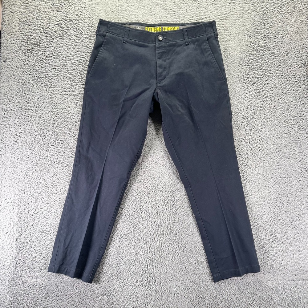 Lee Extreme Motion Pant Men's 34x29 Blue Cotton Chino Tapered Relaxed Stretch